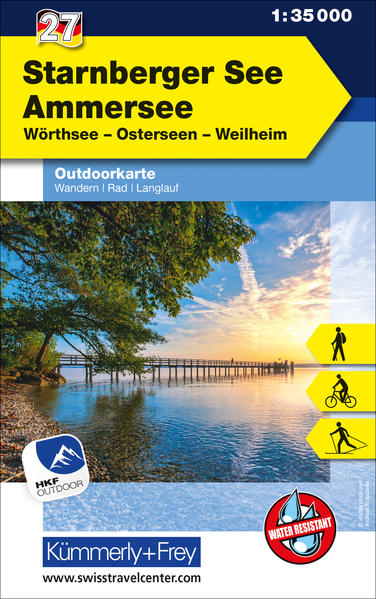 Starnberger See Ammersee Wörthsee Osterseen Weilheim Nr. 27 Outdoorkarte Deutschland 1:35 000