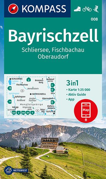 KOMPASS Wanderkarte 008 Bayrischzell Schliersee Fischbachau Oberaudorf 1:25.000