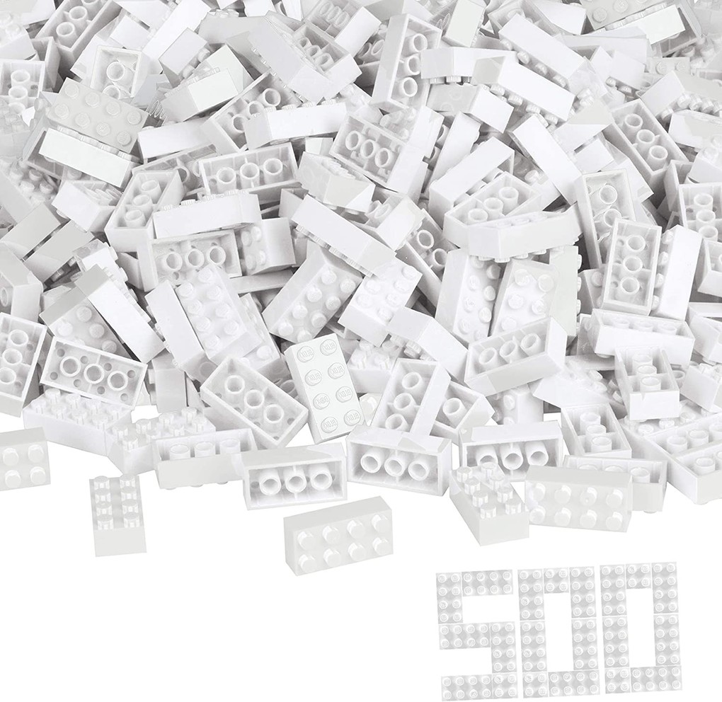 Simba 104118930 - Blox 500 weiße 8er Bausteine