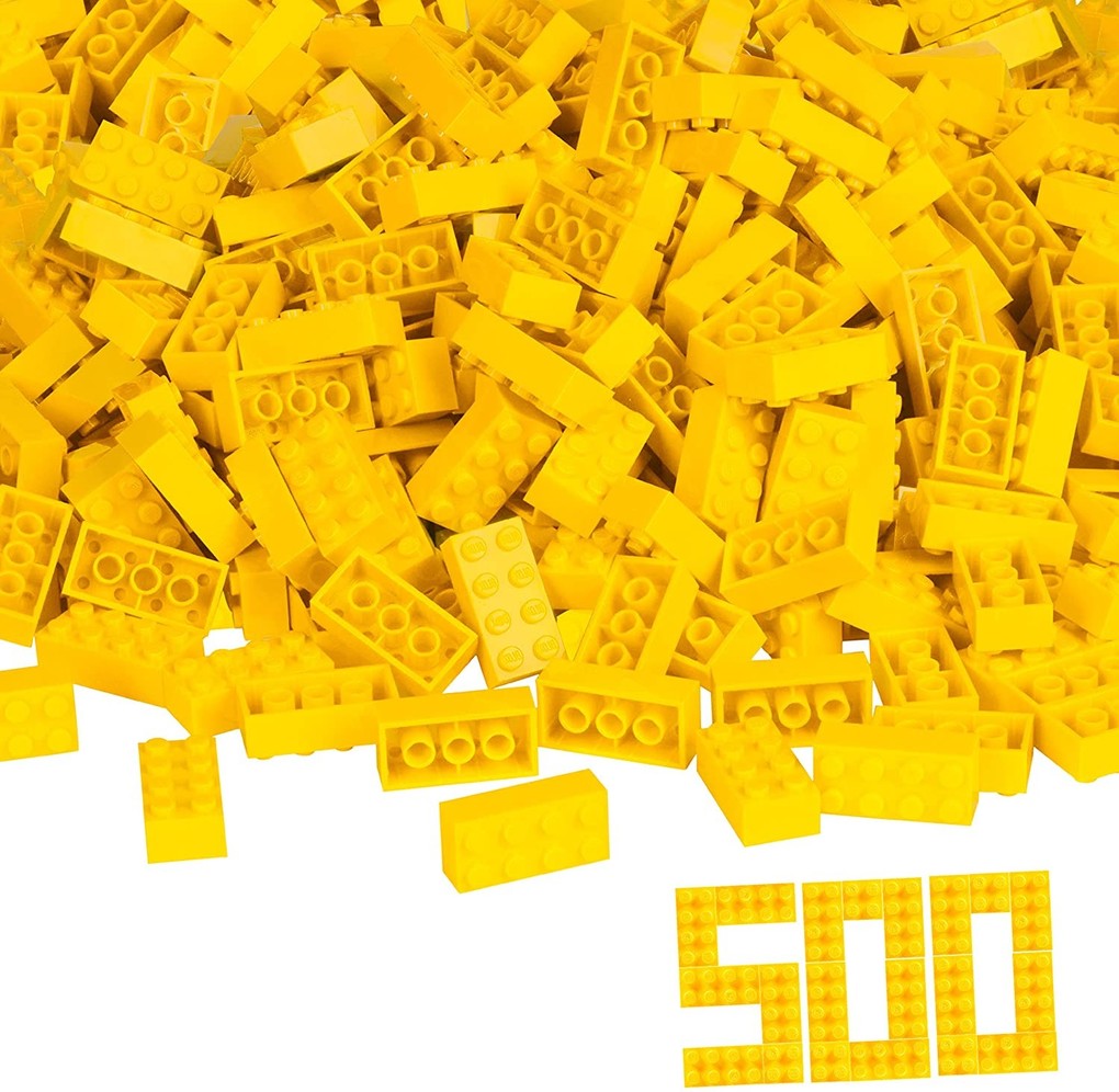 Simba 104118917 - Blox 500 gelbe 8er Bausteine