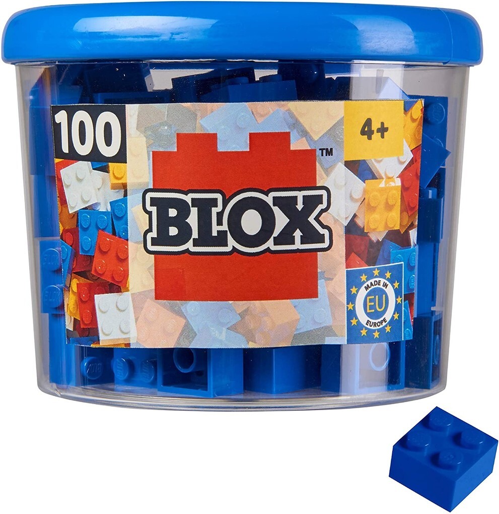 Simba 104114112 - Blox 100 blaue Bausteine