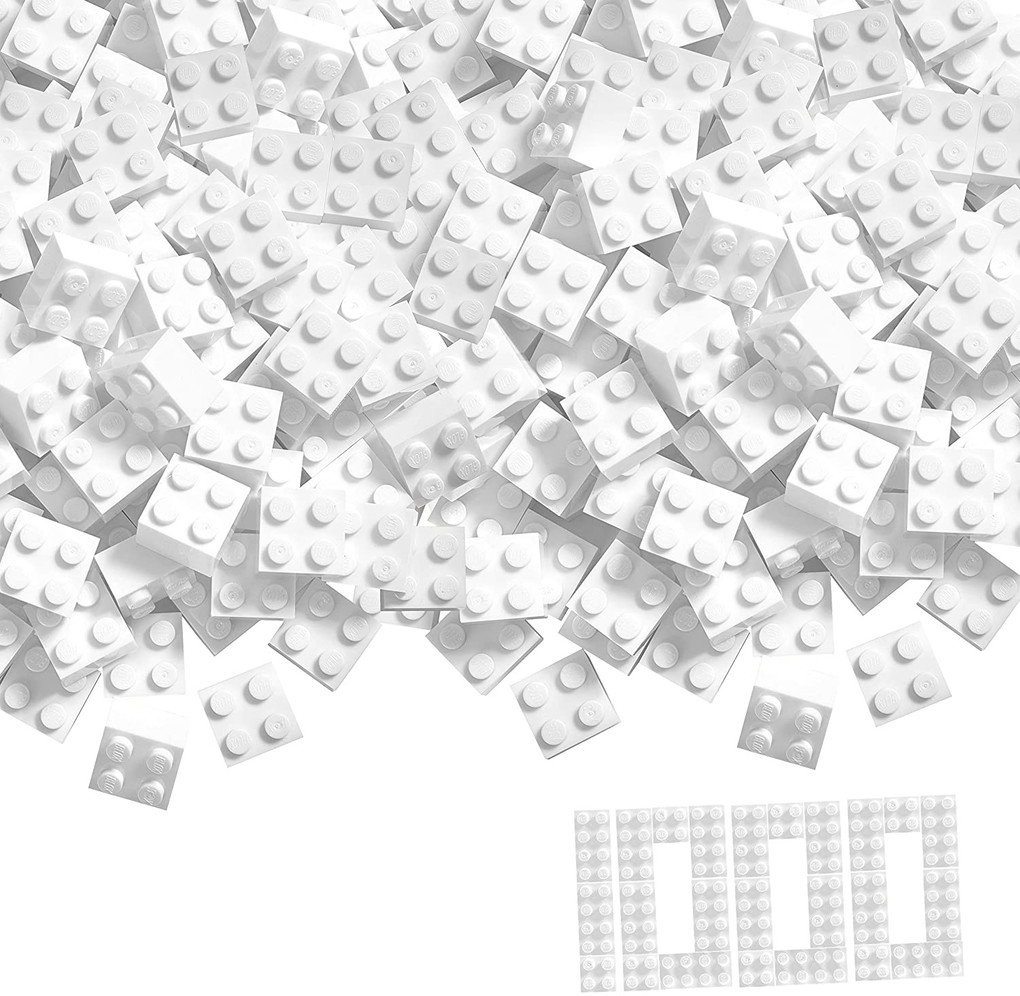 Simba 104114119 - Blox 1000 weiße 4er Steine lose Bausteine