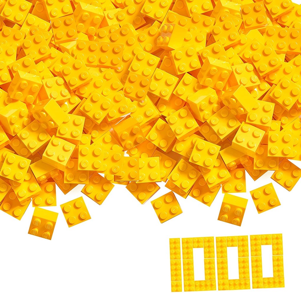 Simba 104114116 - Blox 1000 gelbe 4er Steine lose Bausteine