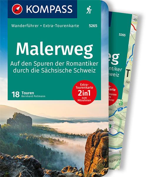 Image of KOMPASS Wanderführer Malerweg - Auf den Spuren der Romantiker durch die Sächsische Schweiz 18 Touren