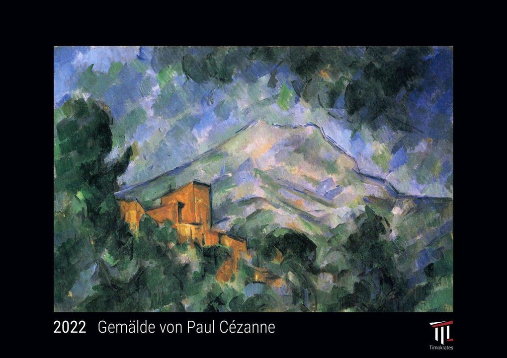 Gemälde von Paul Cézanne 2022 - Black Edition - Timokrates Kalender Wandkalender Bildkalender - DIN A4 (ca. 30 x 21 cm)