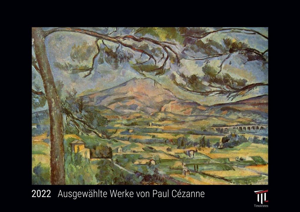 Ausgewählte Werke von Paul Cézanne 2022 - Black Edition - Timokrates Kalender Wandkalender Bildkalender - DIN A4 (ca. 30 x 21 cm)