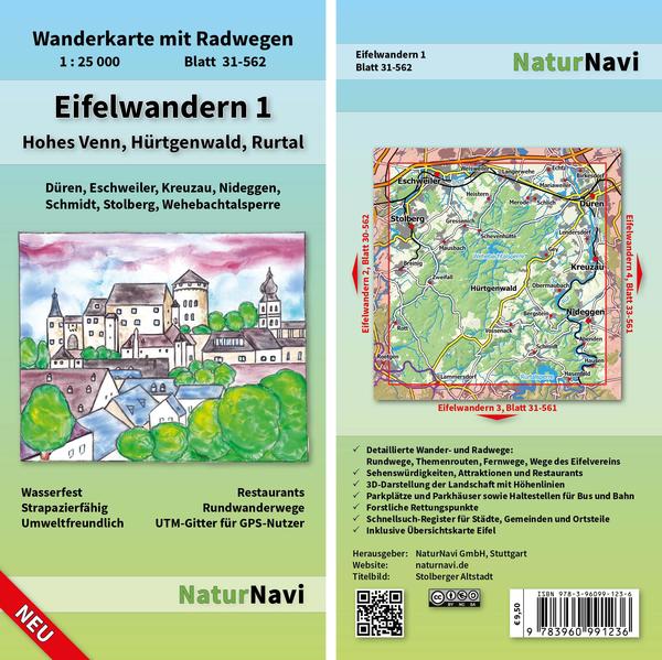 Eifelwandern 1 - Hohes Venn Hürtgenwald Rurtal 1 : 25 000