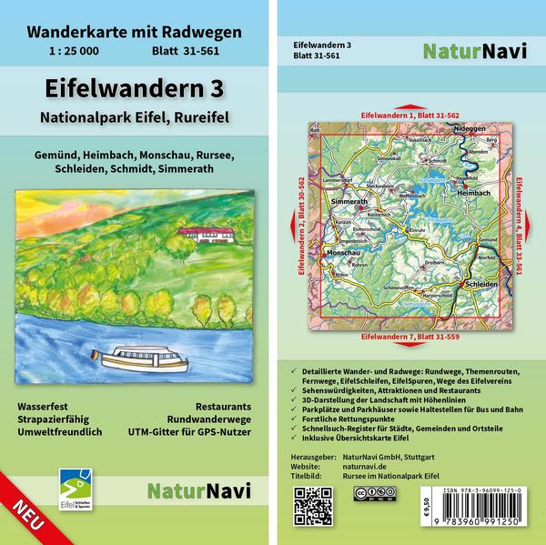 Eifelwandern 3 - Nationalpark Eifel Rureifel 1 : 25 000