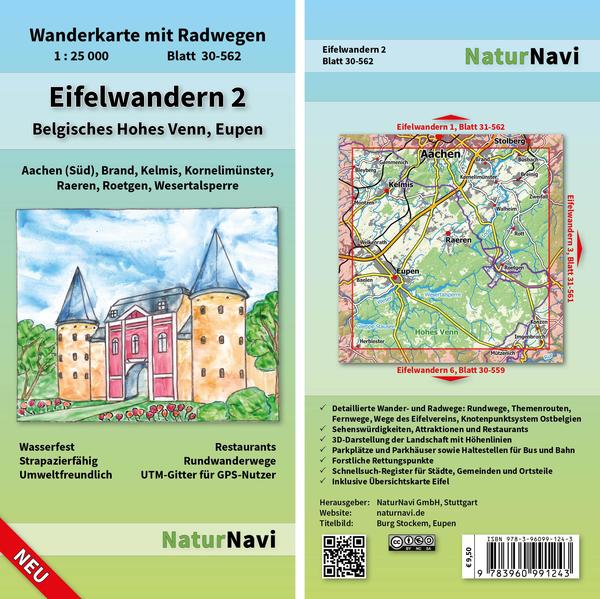 Eifelwandern 2 - Belgisches Hohes Venn Eupen 1 : 25 000