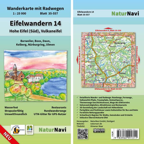 Eifelwandern 14 - Hohe Eifel (Süd) Vulkaneifel 1 : 25 000