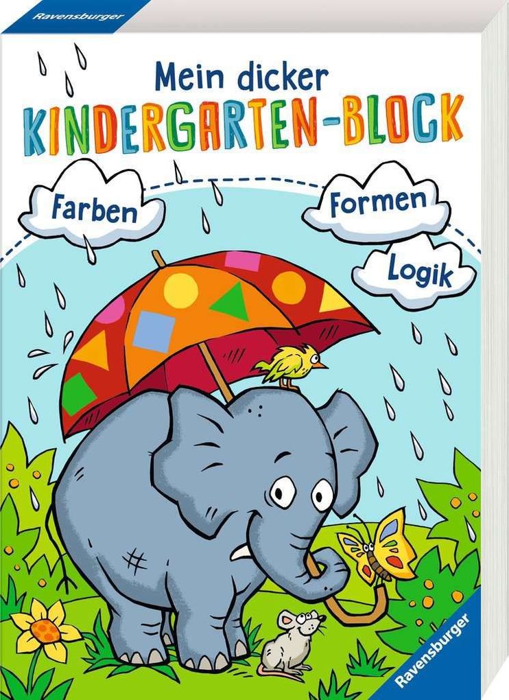 Ravensburger Mein Kindergarten-Block - Farben Formen Logik- Rätselspaß für Kindergartenkinder ab 5 Jahren - Förderung von Logik Aufmerksamkeit und Ausdauer