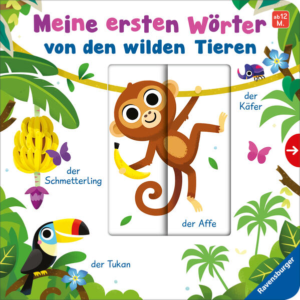 Image of Meine ersten Wörter von den wilden Tieren - Sprechen lernen mit großen Schiebern und Sachwissen für Kinder ab 12 Monaten