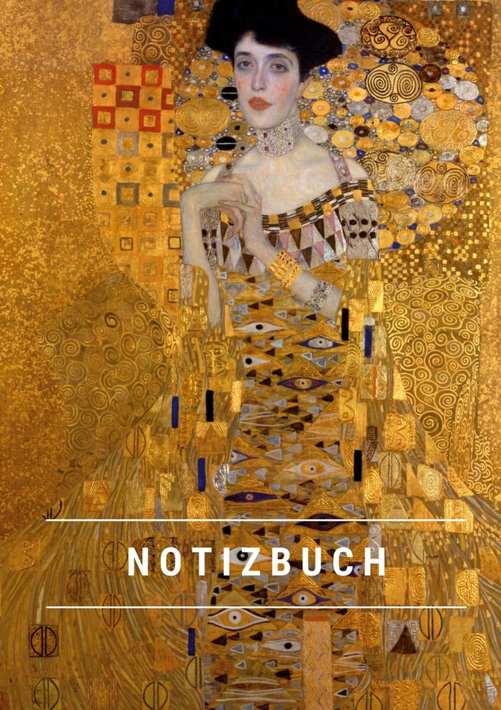 Notizbuch klein A5 Blanko - Notizheft 44 Seiten 90g/m² - Softcover Gustav Klimt Adele Bloch-Bauer I - FSC Papier