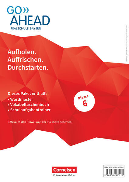 Go Ahead 6. Jahrgangsstufe. Realschule Bayern - Arbeitshefte Wordmaster Vokabeltaschenbuch und Schulaufgabentrainer (Im Paket)