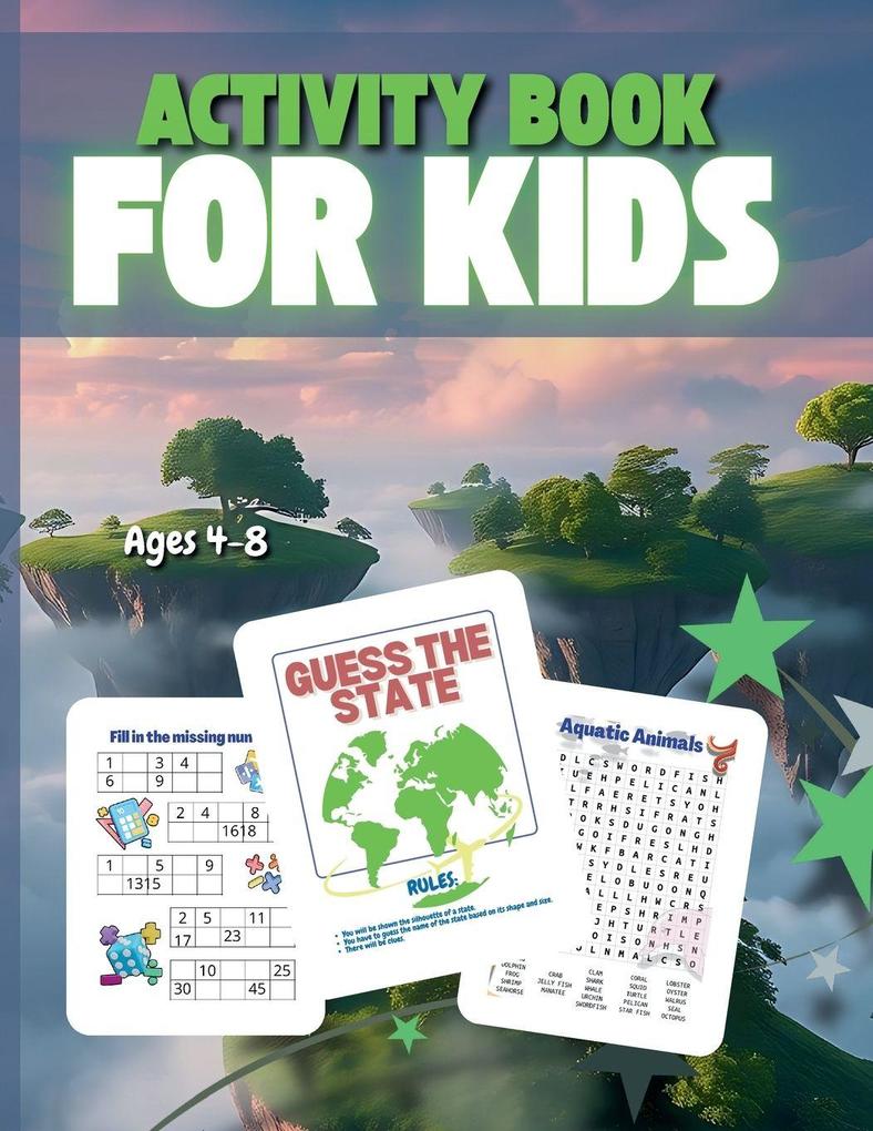 Activity Book For Kids Ages 4-8