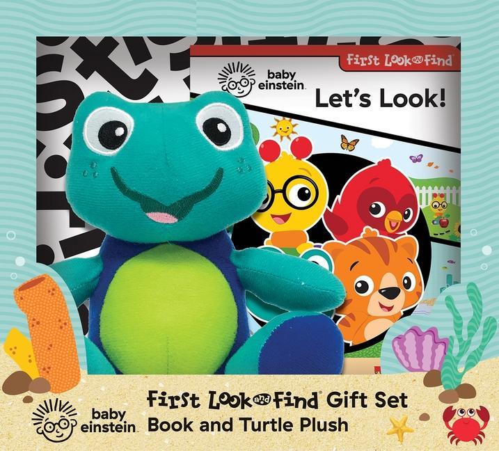 Baby Einstein: Let‘s Look! First Look and Find Gift Set Book and Turtle Plush