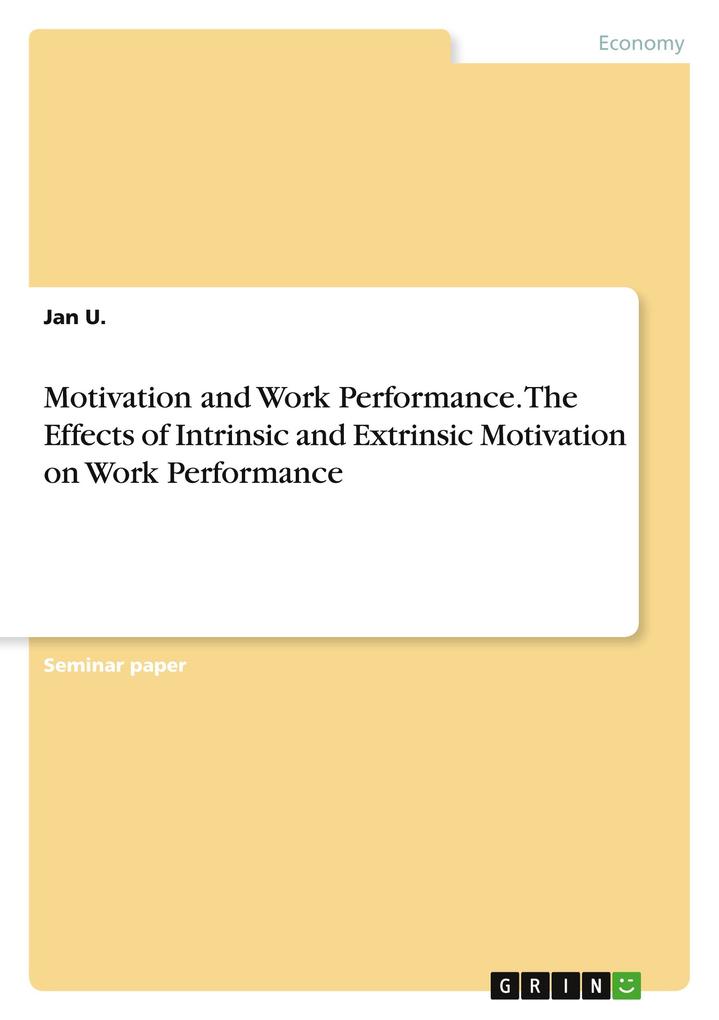 Motivation and Work Performance. The Effects of Intrinsic and Extrinsic Motivation on Work Performance