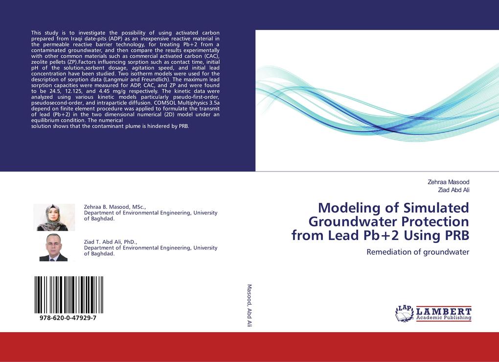 Modeling of Simulated Groundwater Protection from Lead Pb+2 Using PRB