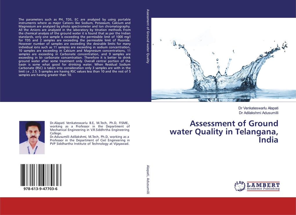 Assessment of Ground water Quality in Telangana India