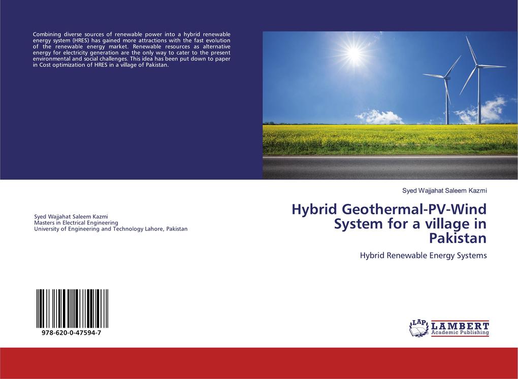 Hybrid Geothermal-PV-Wind System for a village in Pakistan