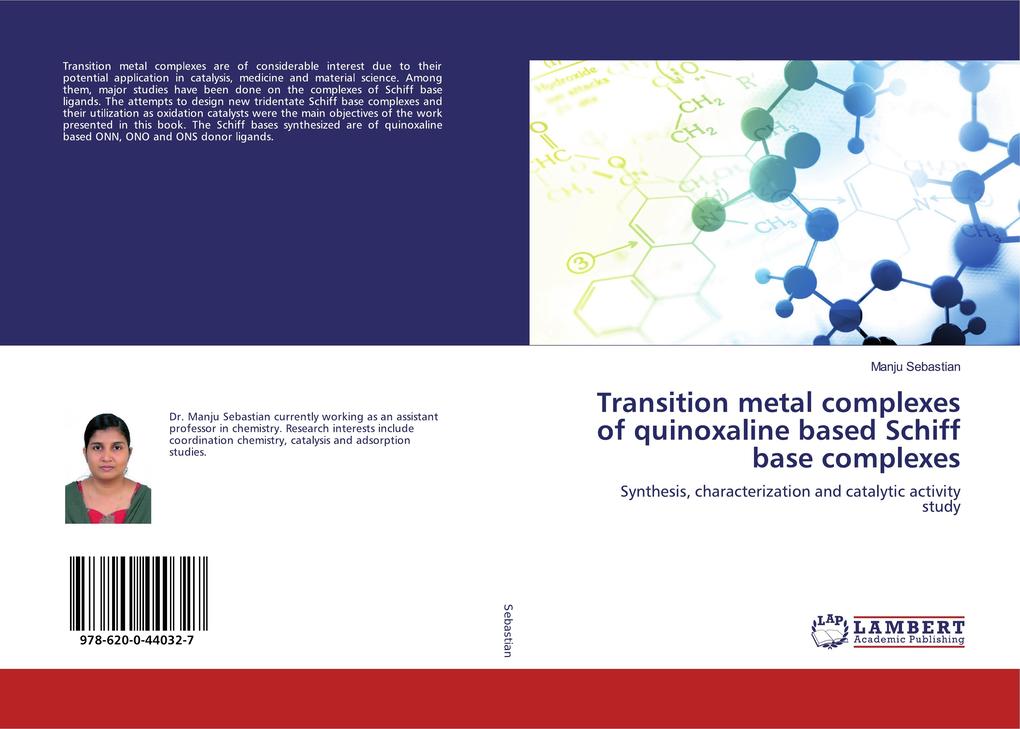Transition metal complexes of quinoxaline based Schiff base complexes