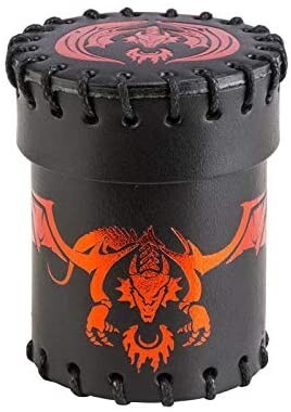 Pegasus QWOCFDR1 - Dice Cup Flying Dragon Leather Black & Red Würfelbecher