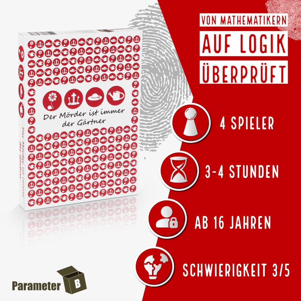 Pegasus PARPB001 - Der Mörder ist immer der Gärtner Krimi-Dinner Spiel Detektivspiel