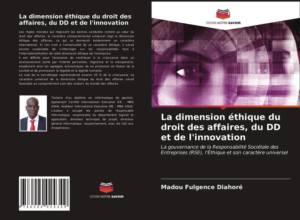 La dimension éthique du droit des affaires du DD et de l'innovation