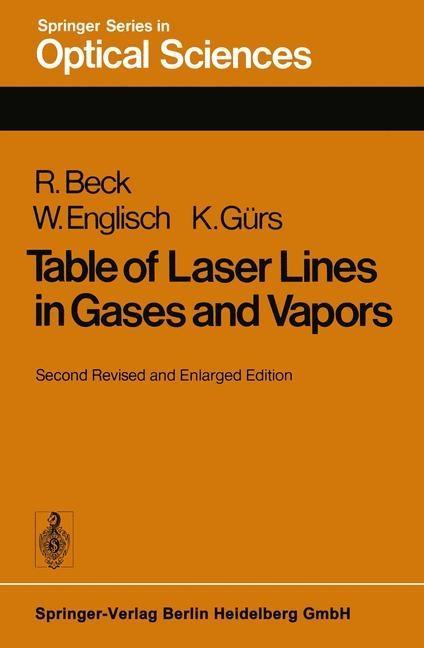 Table of Laser Lines in Gases and Vapors
