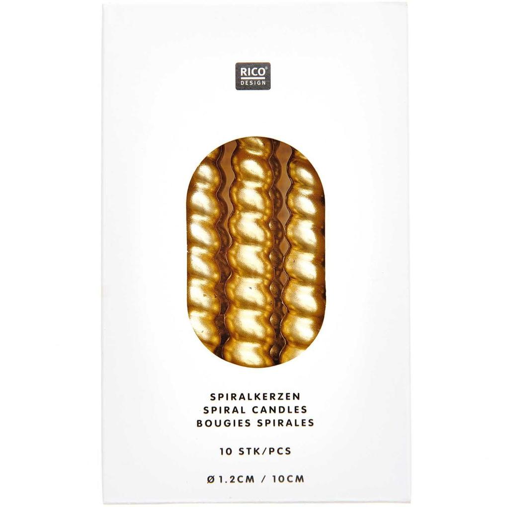 Spiralkerzen Gold 10 Stk Ø 12 cm x 10 cm hoch