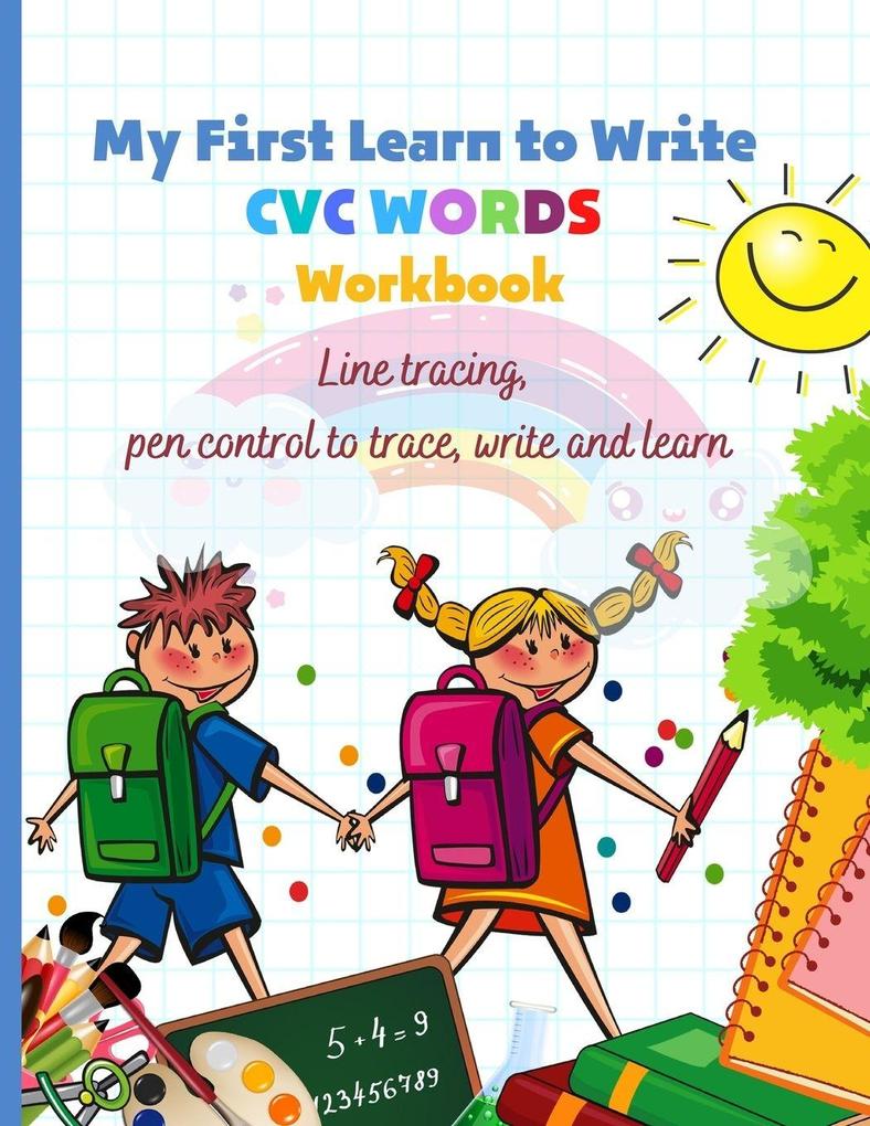 My First Learn to Write CVC WORDS Workbook Line tracing pen control to trace write and learn