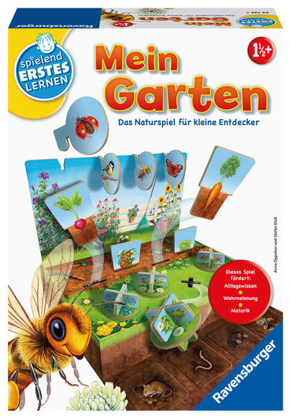 Image of Ravensburger 24733 - Mein Garten - Lernspiel für Kinder ab 15 Jahren Spielend Erstes Lernen für 1-2 Spieler