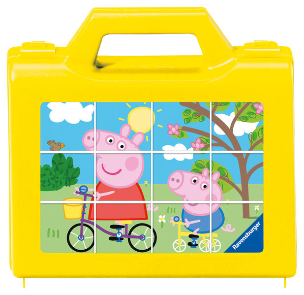 Image of Ravensburger Kinderpuzzle 05576 - Spaß mit Peppa - 12 Teile Peppa Pig Würfelpuzzle für Kinder ab 4 Jahren