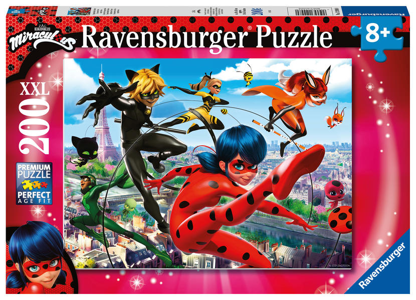 Ravensburger Puzzle 12998 - Superhelden-Power - 200 Teile XXL Miraculous Puzzle für Kinder ab 8 Jahren