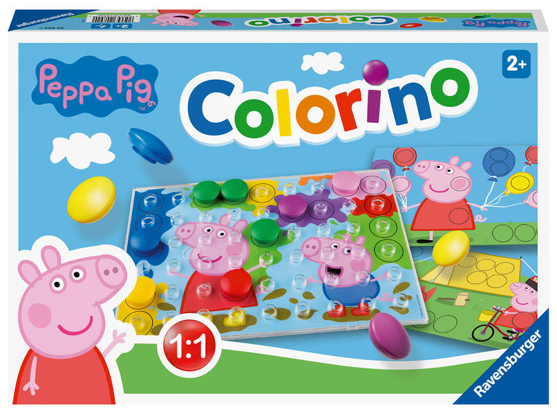 Ravensburger Kinderspiele - 20892 - Peppa Pig Colorino Kinderspiel zum Farbenlernen Mosaik Steckspiel ab 2 Jahre