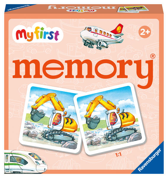 Ravensburger - 20877 - My first memory® Fahrzeuge Merk- und Suchspiel mit extra großen Bildkarten für Kinder ab 2 Jahren