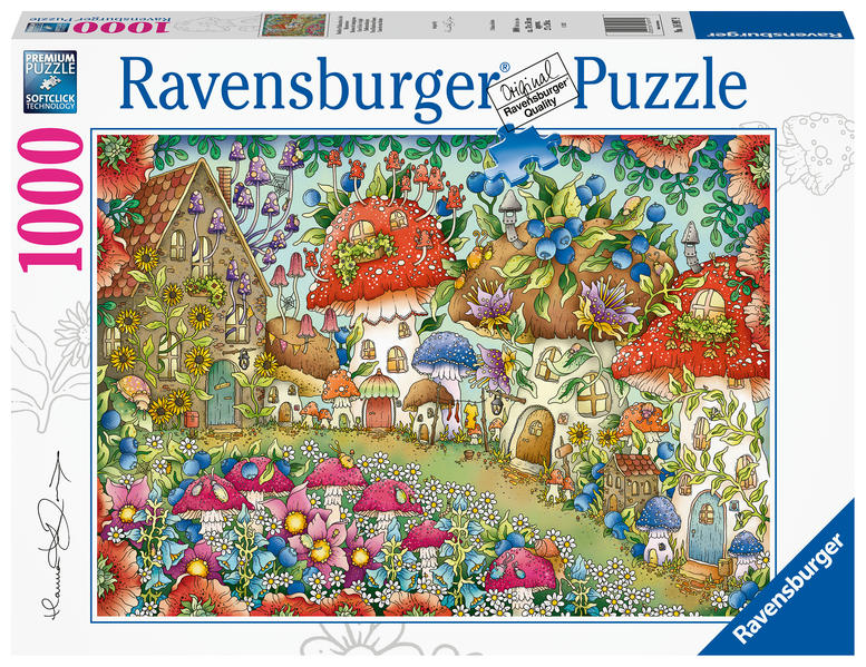 Ravensburger - Niedliche Pilzhäuschen in der Blumenwiese 1000 Teile