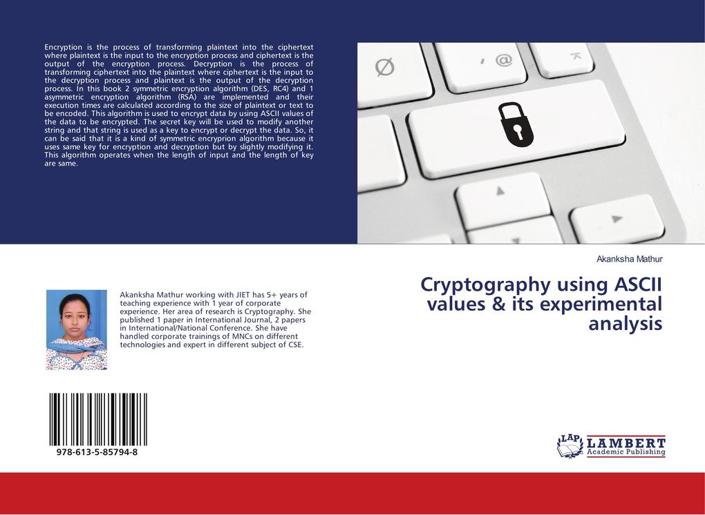 Cryptography using ASCII values & its experimental analysis