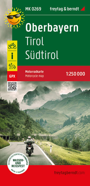 Oberbayern - Tirol - Südtirol Motorradkarte 1:250.000 freytag & berndt