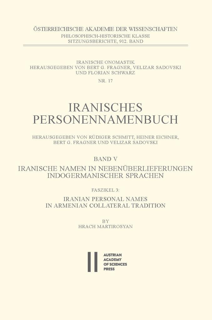 Iranische Namen in Nebenüberlieferungen indogermanischer Sprachen Band V