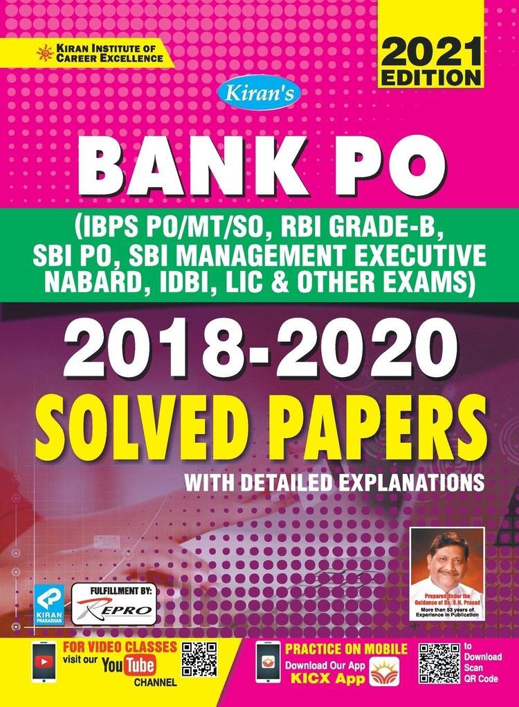 Bank PO MT-SO RBI SBI PO SBI Mang Solved Paper-E-2021 New (26-Sets) Code-3068 (Repair)
