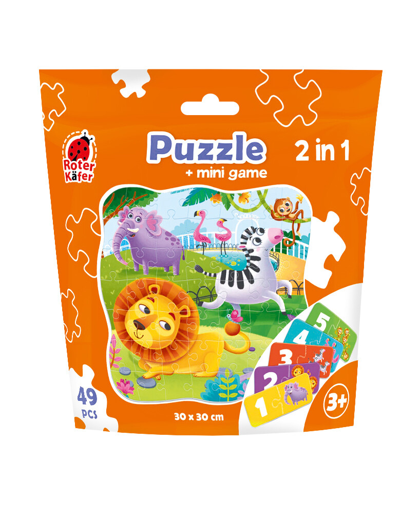Puzzle in stand-up pouch 2 in 1. Zoo RK1140-06