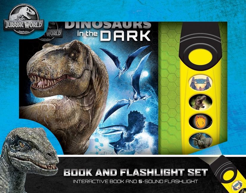 Jurassic World: Dinosaurs in the Dark Book and 5-Sound Flashlight Set [With Flashlight]