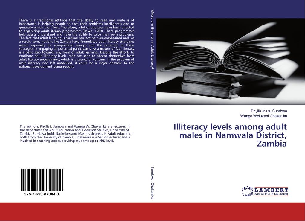 Illiteracy levels among adult males in Namwala District Zambia