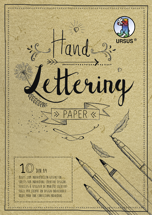 URSUS Basispapiere / Zeichen & Künstlerbedarf Handlettering-Block/Elefantenhaut 190 g/m² DIN A4 10 Blatt Farbe Chamois