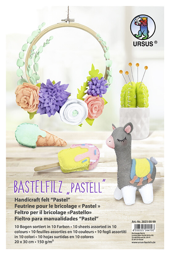 URSUS Non Paper Products Bastelfilz Pastell 20 x 30 cm