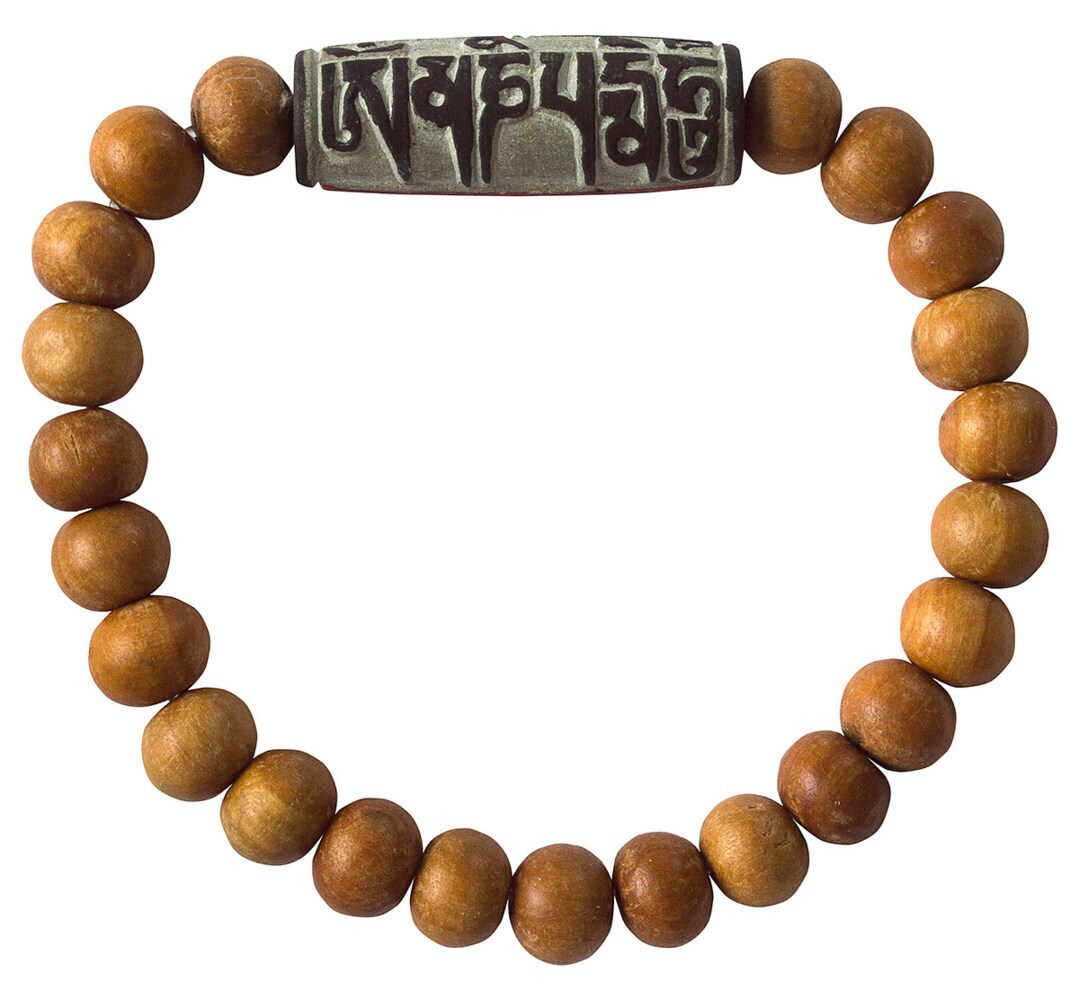 Tikra Armband 'Mani Stein' (3 cm) Holz elastischØ 6 cm