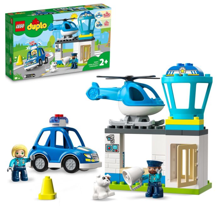Image of 10959 DUPLO Polizeistation mit Hubschrauber und Polizeiauto, Konstruktionsspielzeug