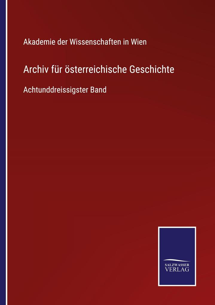 Archiv für österreichische Geschichte