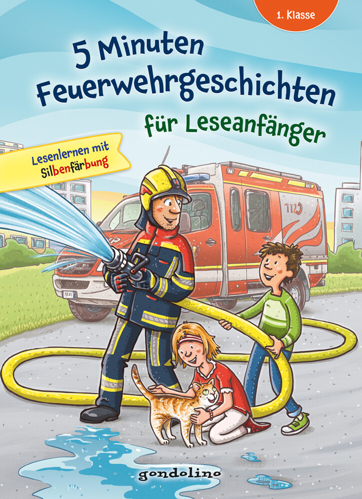 Image of 5 Minuten Feuerwehrgeschichten für Leseanfänger 1. Klasse - Lesenlernen mit Silbenfärbung